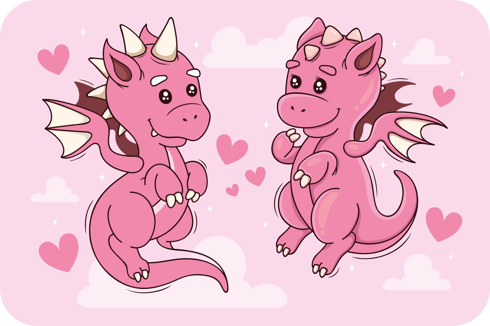 Covor de vinil pentru camera copilului duo de dragon jucăuș - TenStickers