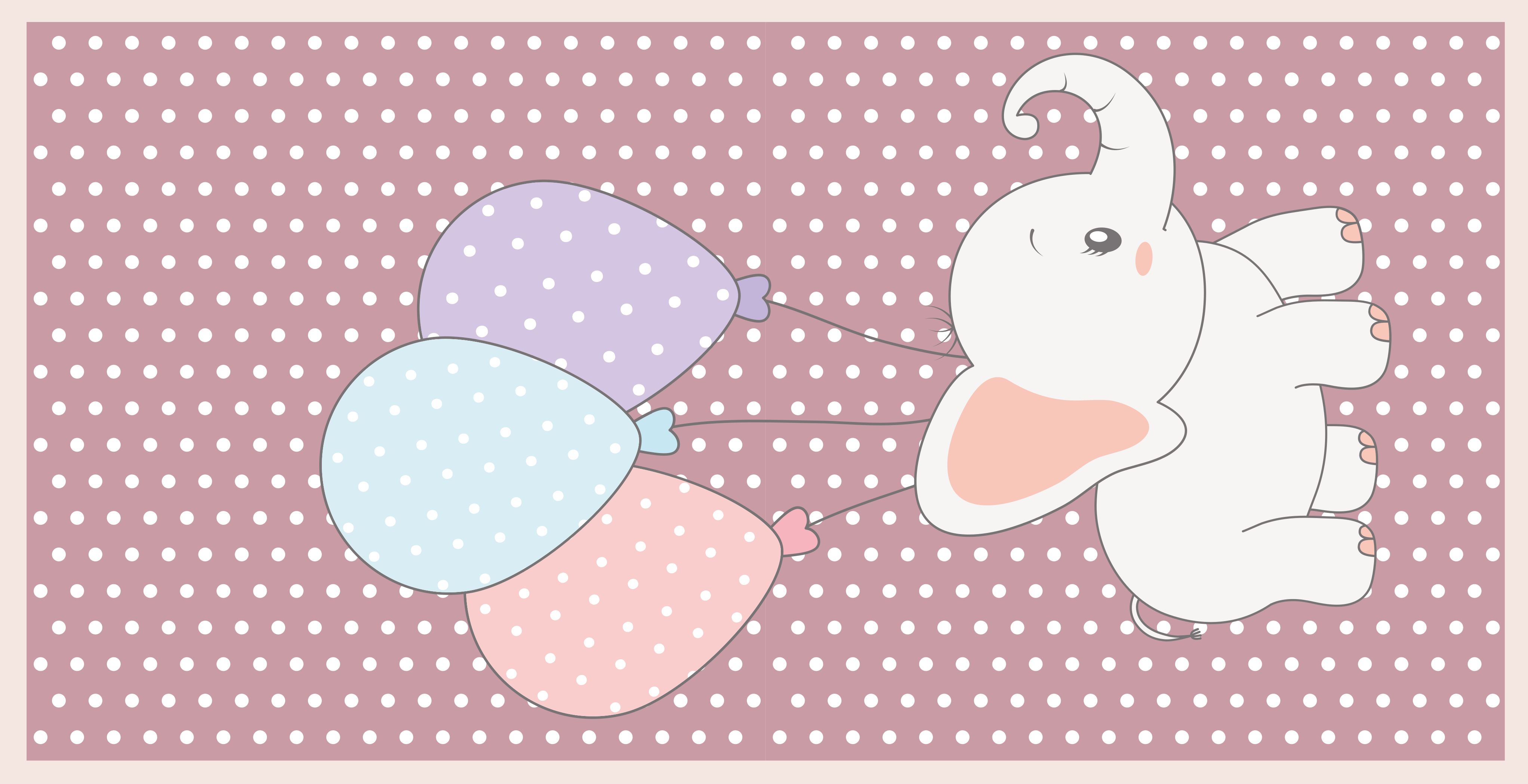 Covor de vinil pepiniere joc cu balonul elefantului - TenStickers