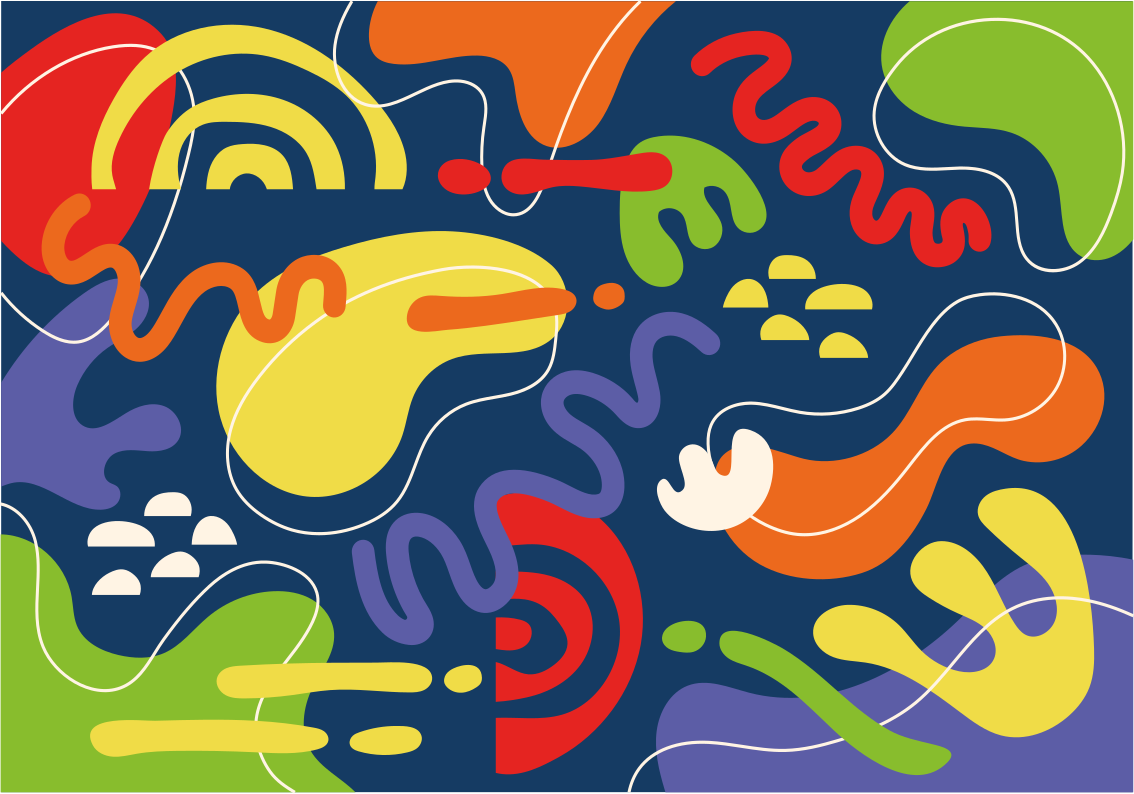 Covor de vinil geometric forme abstracte colorate - TenStickers