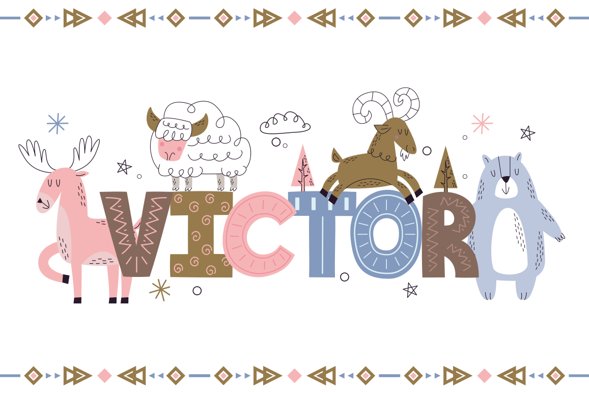 Covor de vinil cu nome tema alpaca personalizată - TenStickers