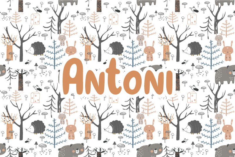 Pădure scandinavă cu animale covor vinil copii - TenStickers