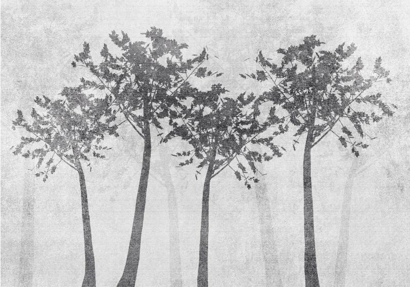 Covor vinil cu aspect de natura silueta pădurii - TenStickers