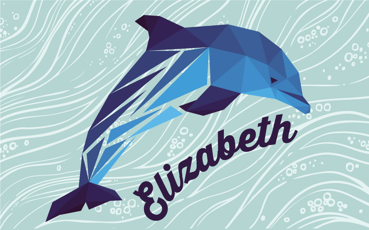 Covor de vinil cu nome delfin personalizat - TenStickers