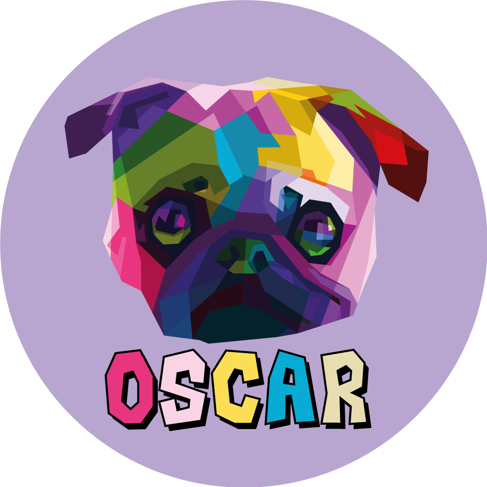Covor de vinil cu nome ilustrație geometrică canină - TenStickers
