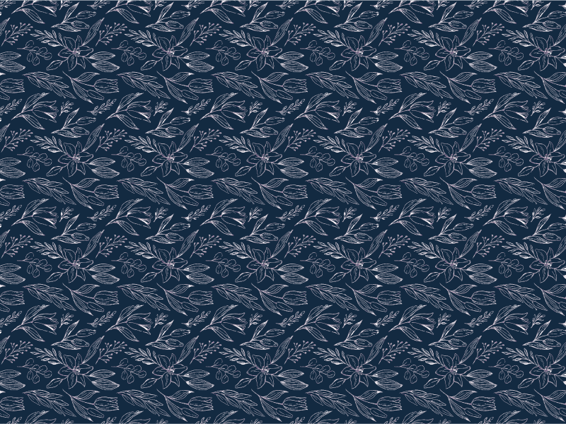 Covor vinil flori și plante eleganță florală bleumarin - TenStickers