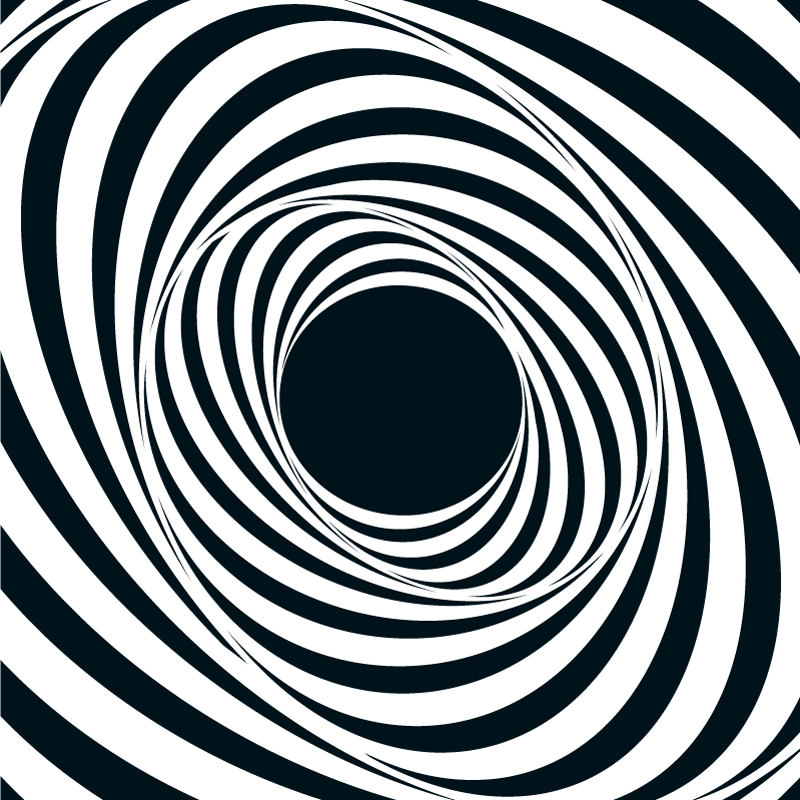 Covor de vinil geometric model negru alb în vârtejuri - TenStickers