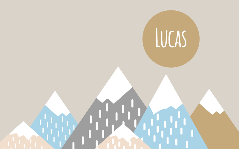 Covor de vinil cu nome peisaj montan personalizabil - TenStickers