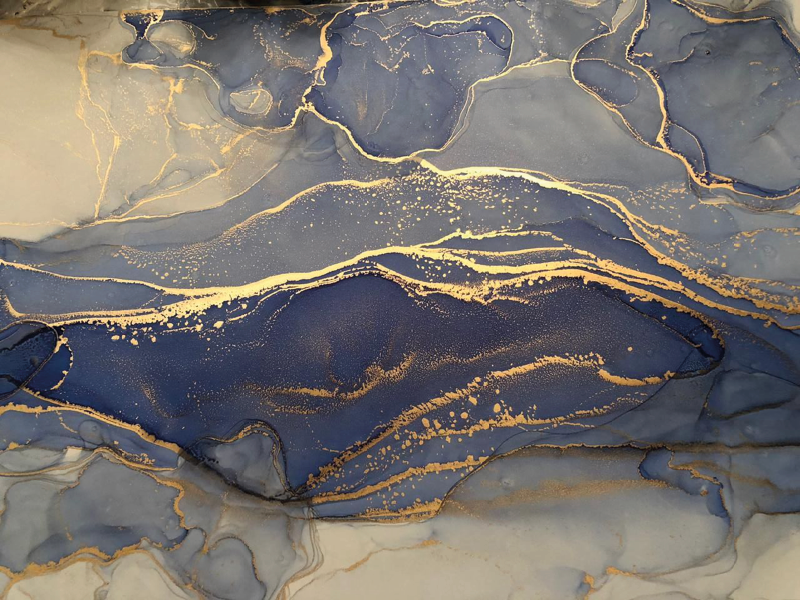 Covor de vinil cu efect de piatră rocă albastru marin - TenStickers