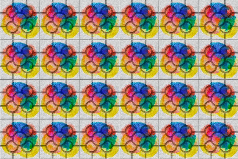 Covor de vinil epocă dalele stradale colorate din BilbaoPiese str - TenStickers