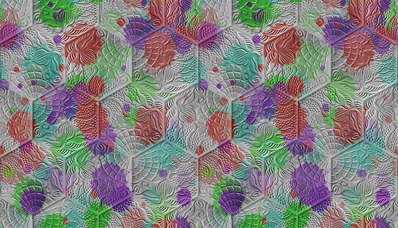 Covor de vinil hol Țigle Gaudi vopsiteȚigle Gaudi vopsite - TenStickers