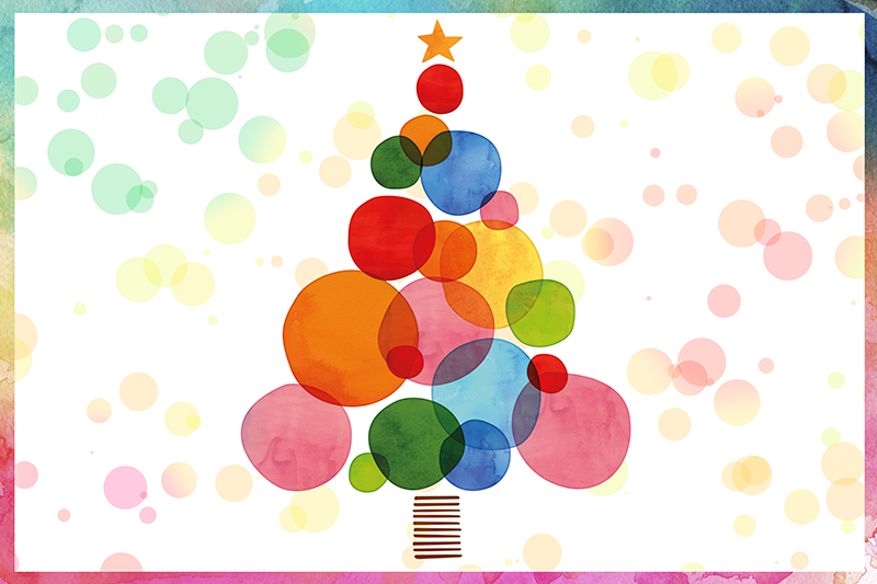 Covor vinil Crăciun spruce de apă de culoare - TenStickers