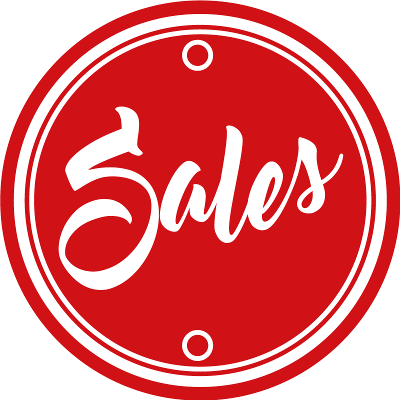 Covor vinil rotunde cerc roșu text vânzări - TenStickers