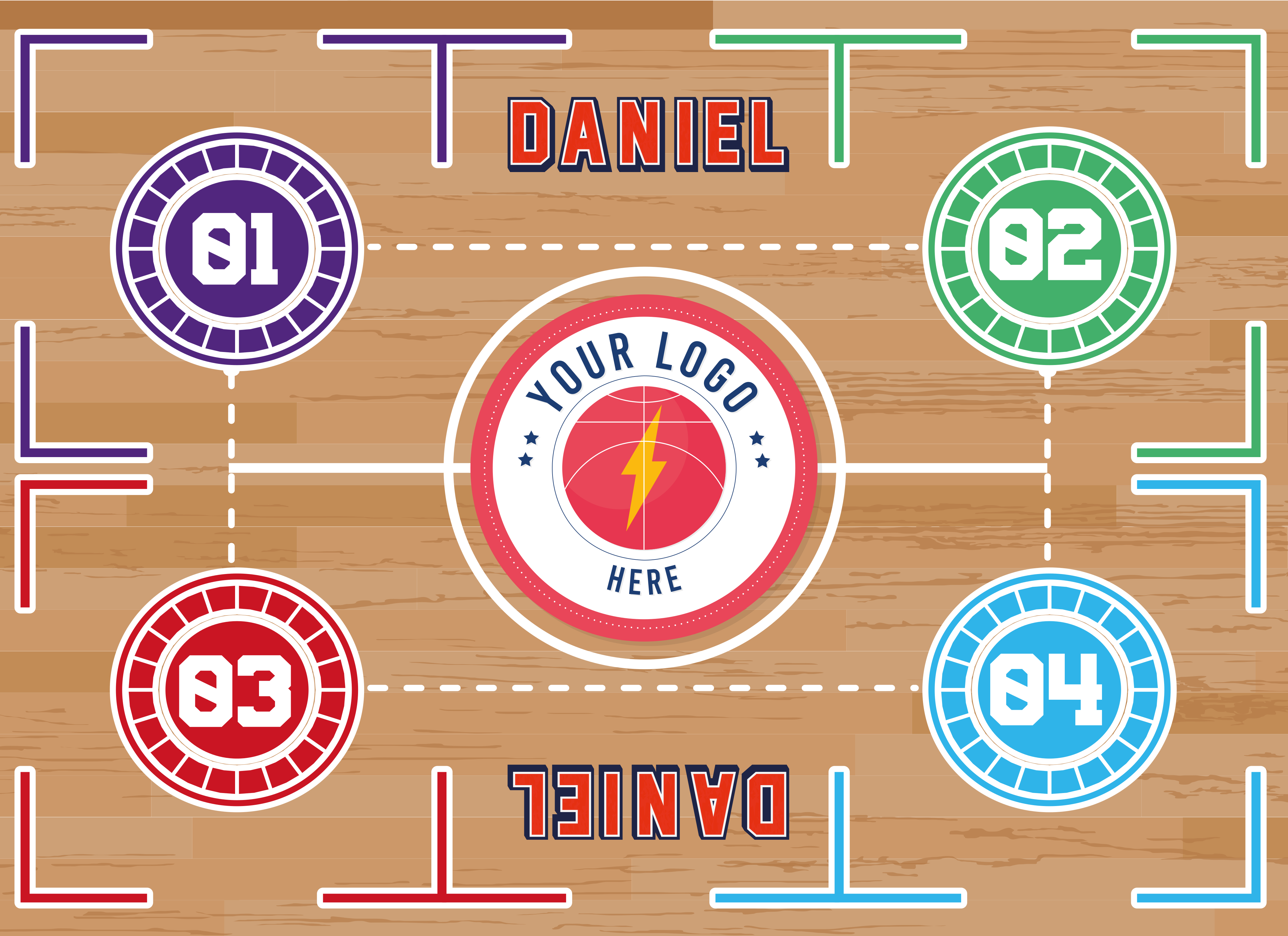 Covor de vinil dreptunghi antrenament la coș - TenStickers