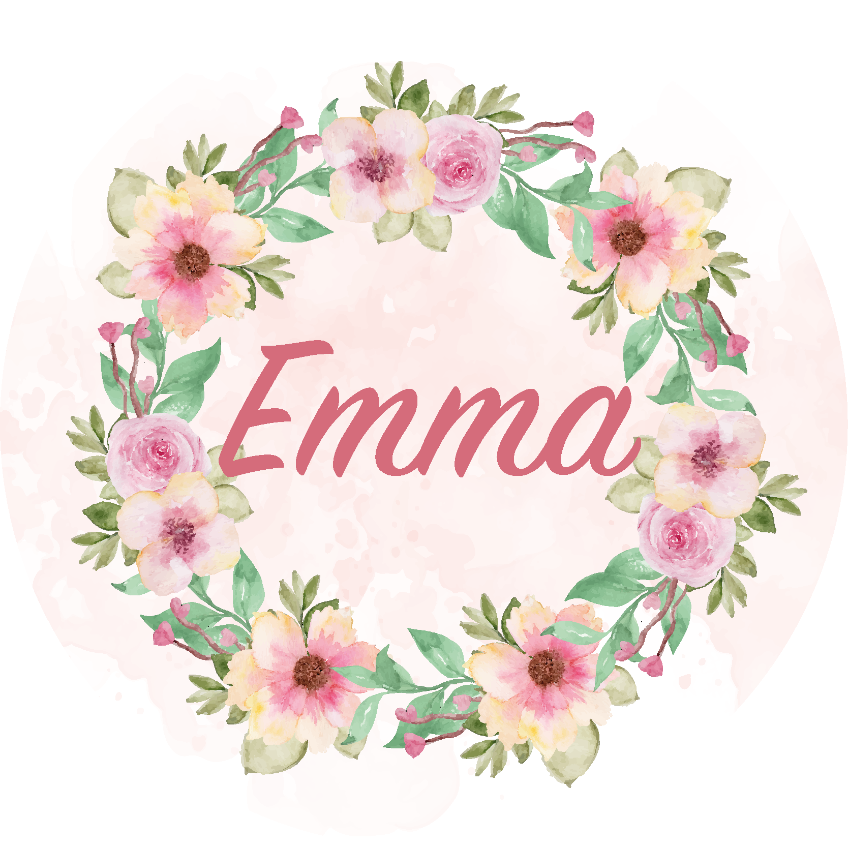 Covor de vinil cu nome coroana de flori - TenStickers