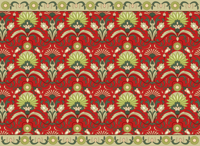 Covor de vinil pentru sala de mese design verde tradițional - TenStickers