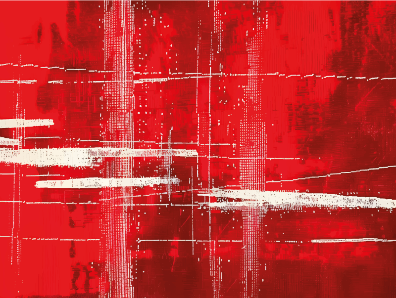 Covor vinil roșu model de linii moderne - TenStickers