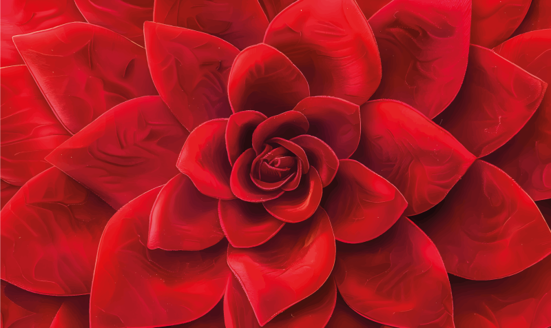 Covor vinil roșu design petale de flori - TenStickers