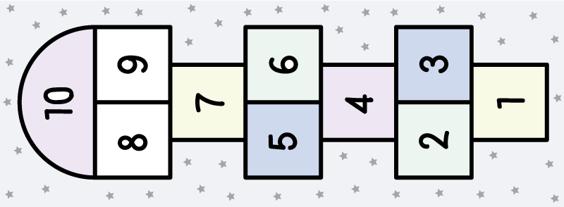 Covor de vinil jocuri joc de hopscotch - TenStickers