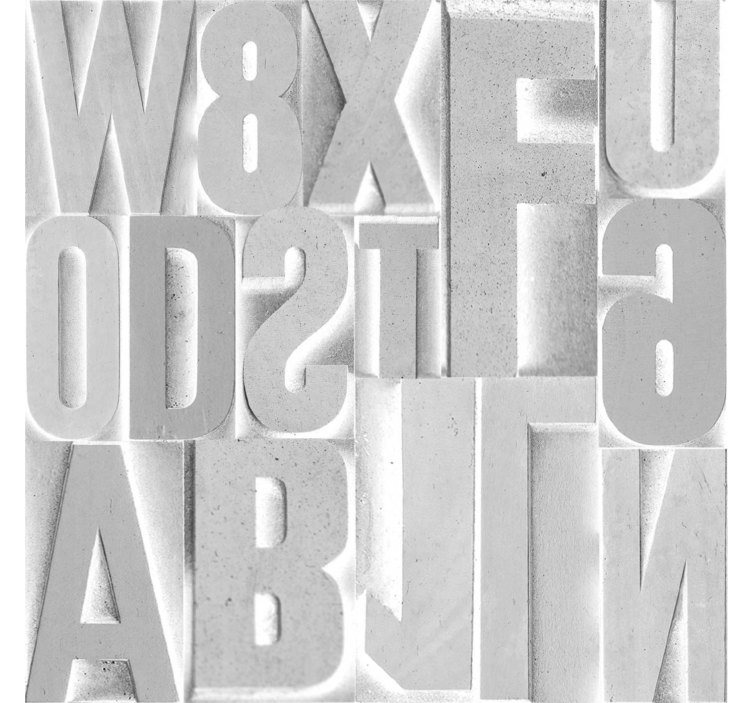 Tapet litere litere 3d gri - TenStickers