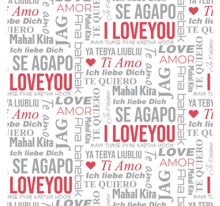 Tapet litere i love you în diferite limbi - TenStickers
