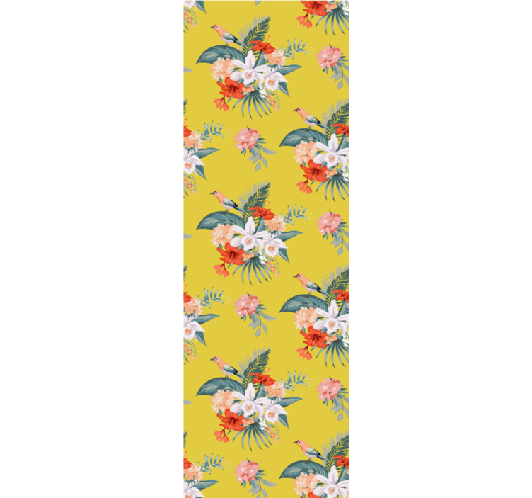 Tapet flori buchet pe fond galben - TenStickers