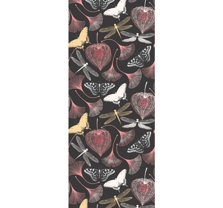 Tapet de frunze eleganță botanică întunecată - TenStickers