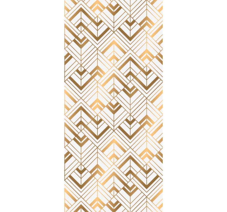 Tapet geometric alb elegant un motiv auriu - TenStickers