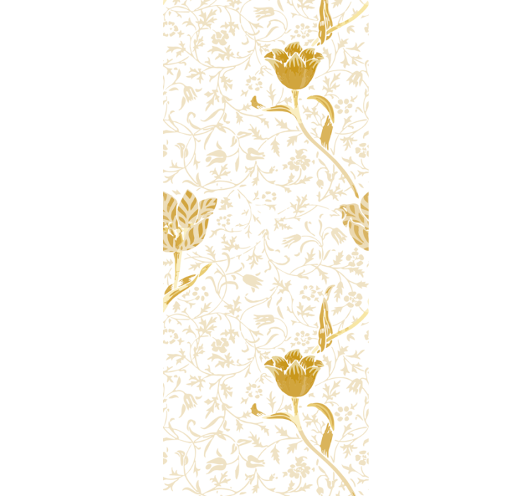 Tapet flori design floral auriu - TenStickers