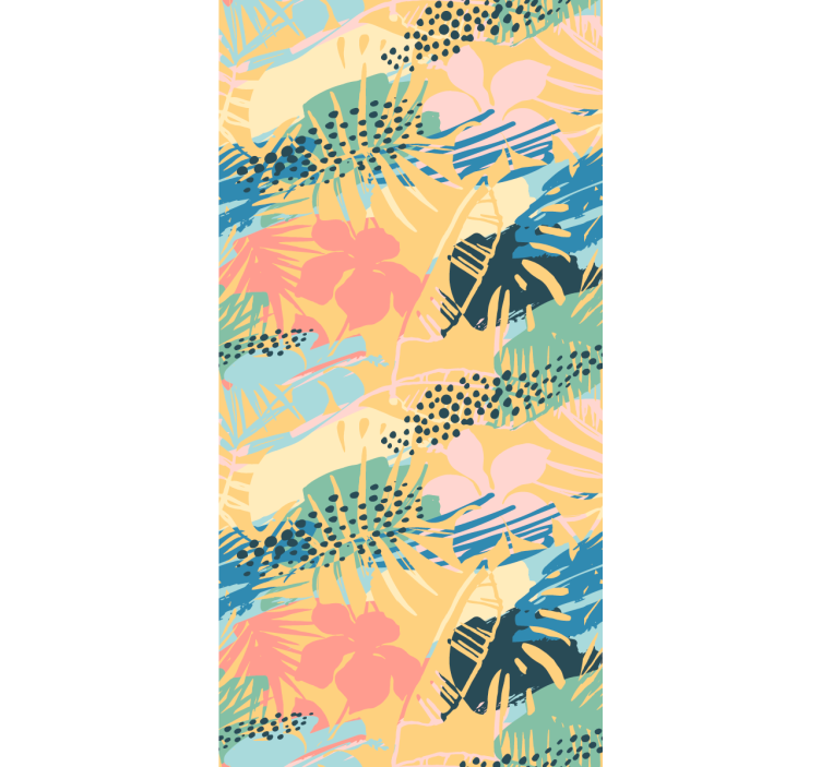 Tapet natura modele florale tropicale - TenStickers