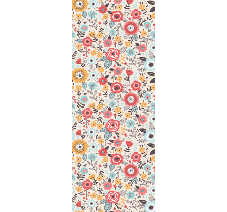 Tapet flori design floral colorat - TenStickers