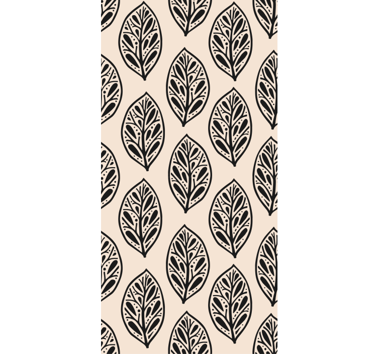 Tapet de frunze aranjament elegant bej - TenStickers