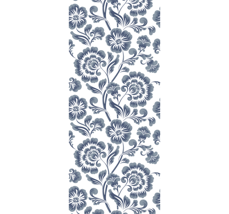 Tapet floral imprimeu elegant bleumarin - TenStickers
