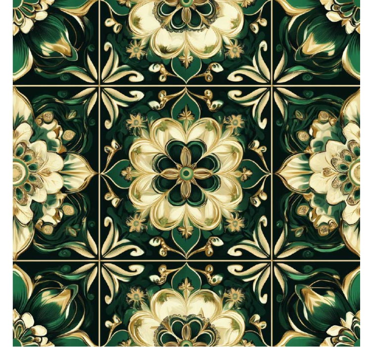 tapet bucătărie plăci de mozaic botanic - TenStickers