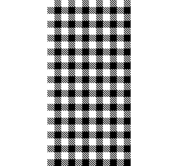 Tapet dormitor vichy alb și negru - TenStickers