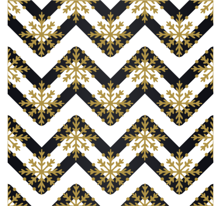 Tapet ornamental cu model floral în chevron - TenStickers