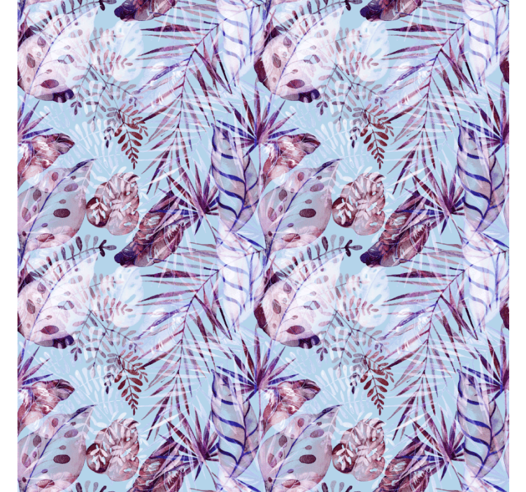 Tapet dormitor ilustrații cu frunze florale - TenStickers