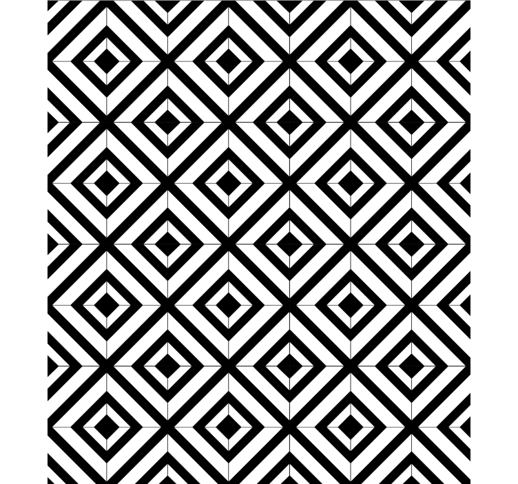 Tapet geometric diamante negre și albe - TenStickers