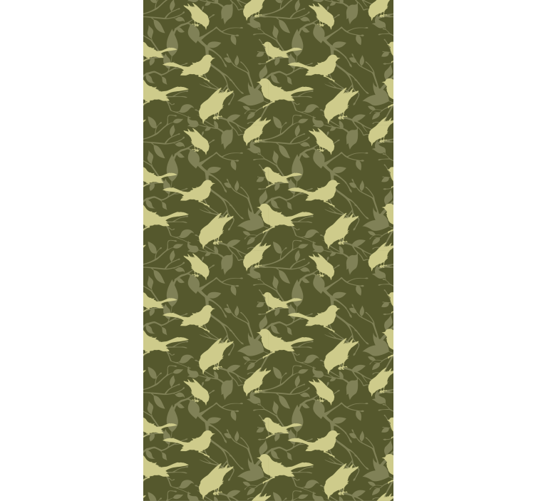 Tapet clasic cu model victorian păsări verzi - TenStickers