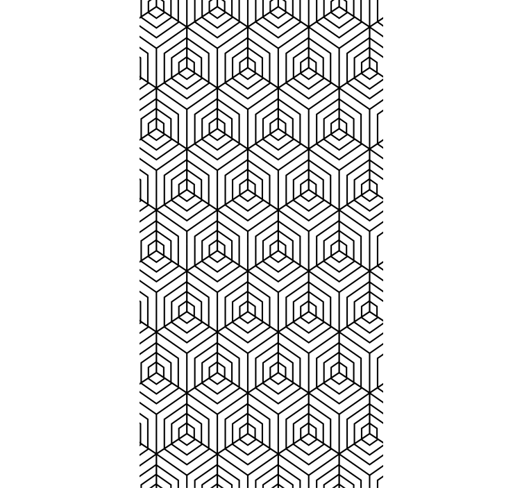 Tapet modern hexagoane negre și albe - TenStickers