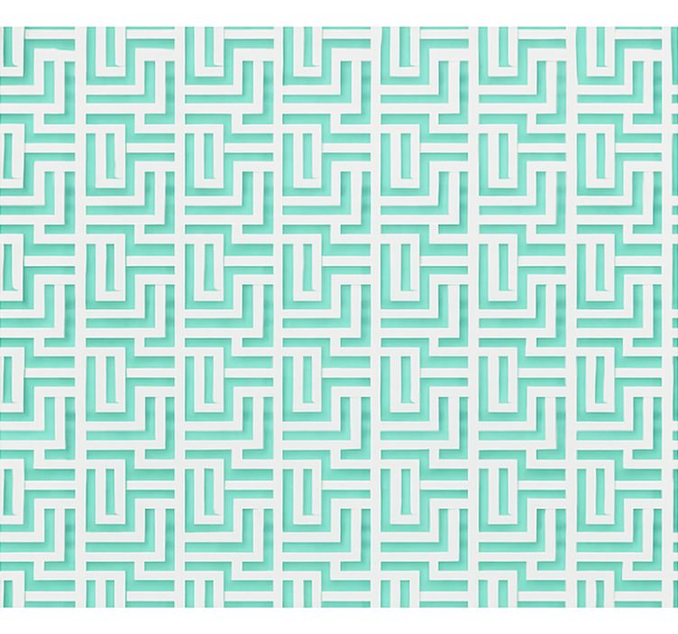 Tapet de sufragerie efect pătrate geometrice albastre - TenStickers