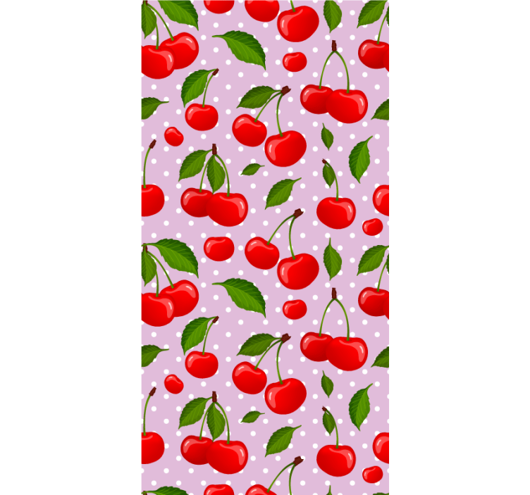 Tapet de sufragerie cireșe și frunze - TenStickers