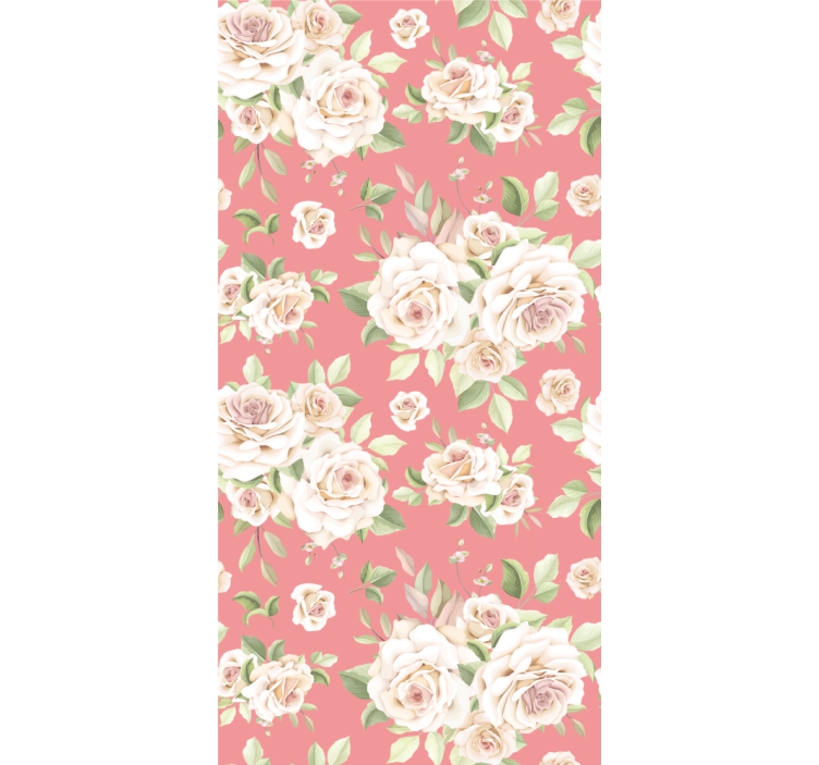 Tapet de sufragerie cu model floral de trandafiri - TenStickers