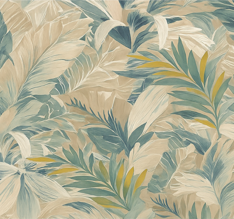 Tapet dormitor palmier tropical abstract - TenStickers