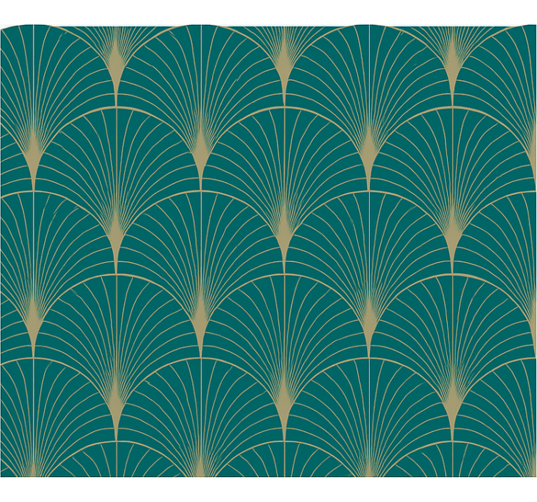 Tapet dormitor decor artistic albastru și auriu - TenStickers