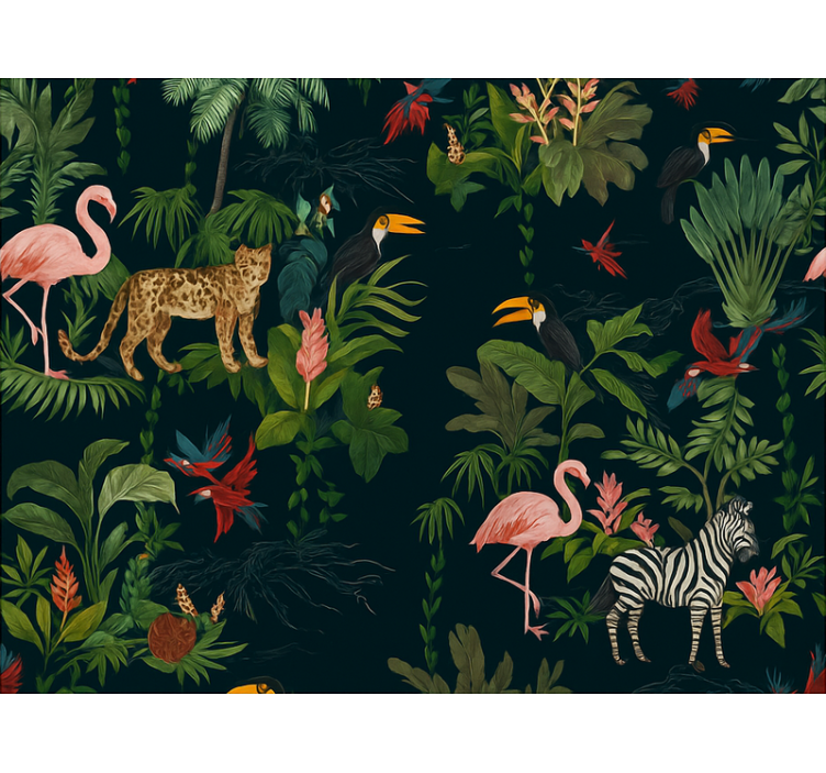 Tapet dormitor design exotic întunecat - TenStickers