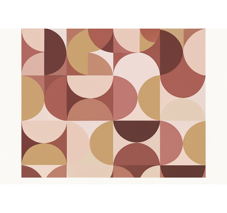 Tapet dormitor design retro cu figuri roz - TenStickers