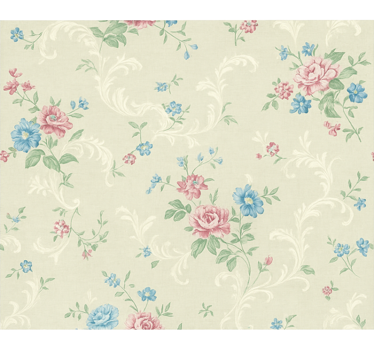 Tapet dormitor design floral simplu - TenStickers