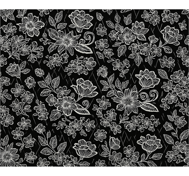 Tapet dormitor design floral întunecat - TenStickers