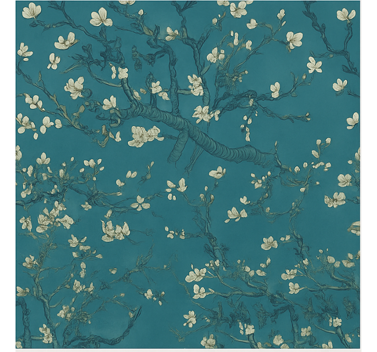 Tapet dormitor design copac albastru închis - TenStickers