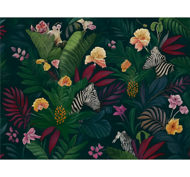 Tapet dormitor model tropical exotic colorat - TenStickers